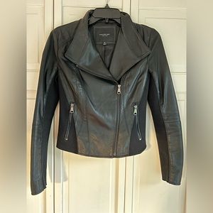 Marc New York Felix Moto Leather Jacket (with knit panels), XS